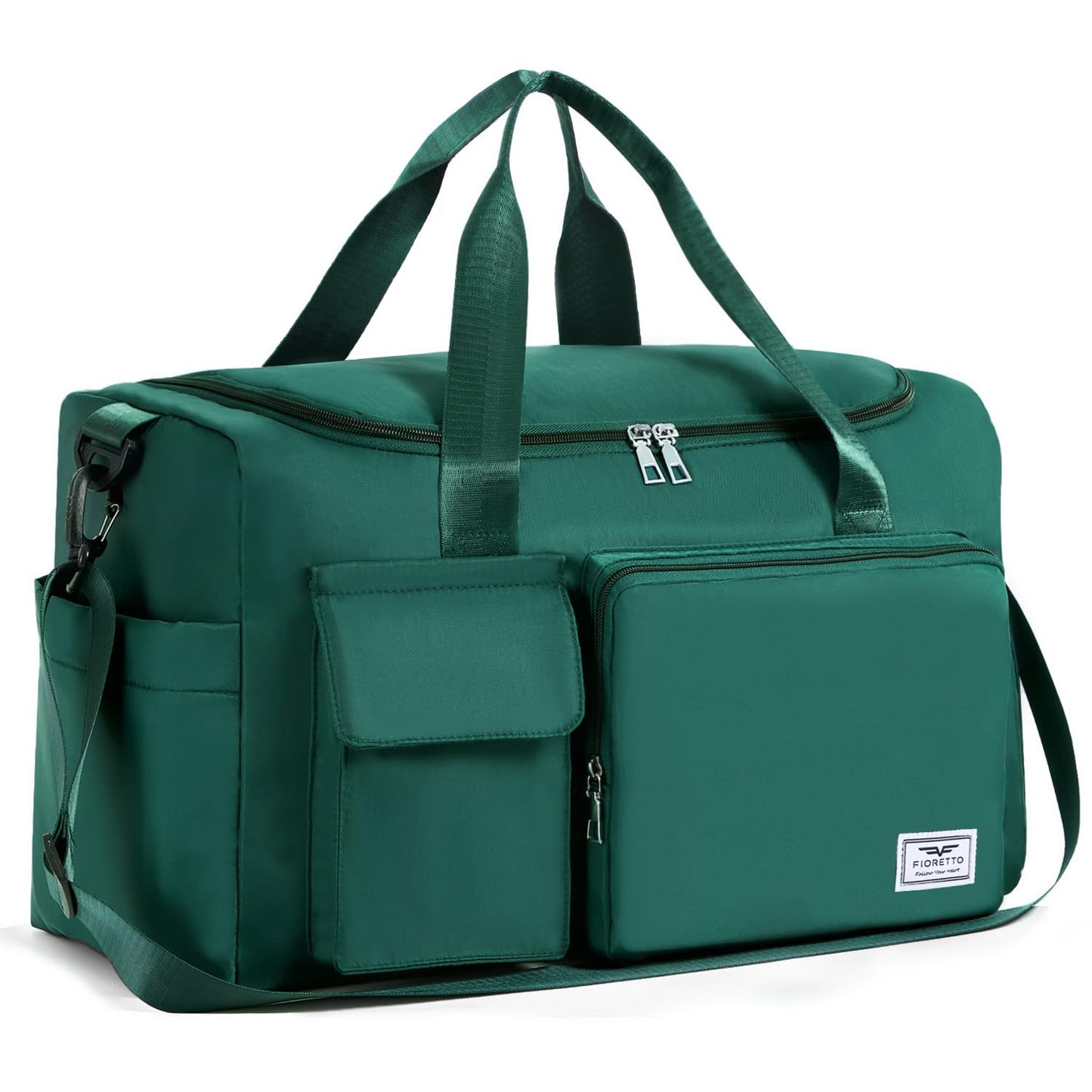 FIORETTO Women's Gym Duffle Bag with Shoes Compartment, 30L Capacity, Ideal for Travel, Gym, Sports, Duffel, Weekender, Turquoise