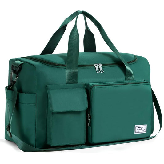 FIORETTO Women's Gym Duffle Bag with Shoes Compartment, 30L Capacity, Ideal for Travel, Gym, Sports, Duffel, Weekender, Turquoise
