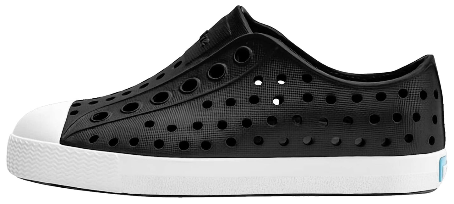 Native Shoes Unisex-Kids Jefferson Sneakers, Jiffy Black/Shell White, 7 Toddler