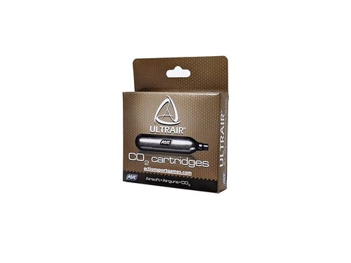 ASG Ultrair 12g CO2 Cartridges | Reliable Power and Precision | CO2 Air Cartridges for BB Pistol, Airsoft Guns, and Airguns, 5 Pack
