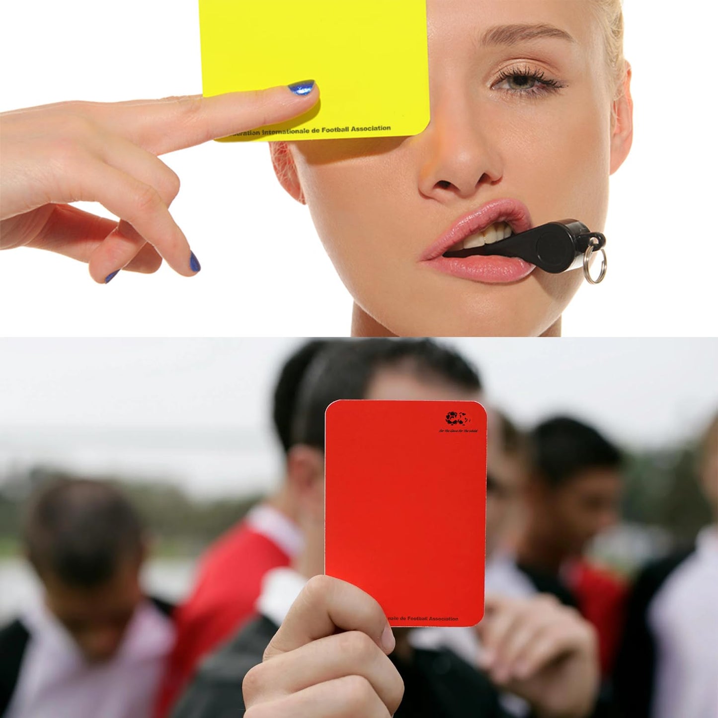 Soccer Referee Cards (2-Pack), Soccer Red and Yellow Cards Set with Leather Wallet, Scorebook, Pencil for School, Soccer Games, Party