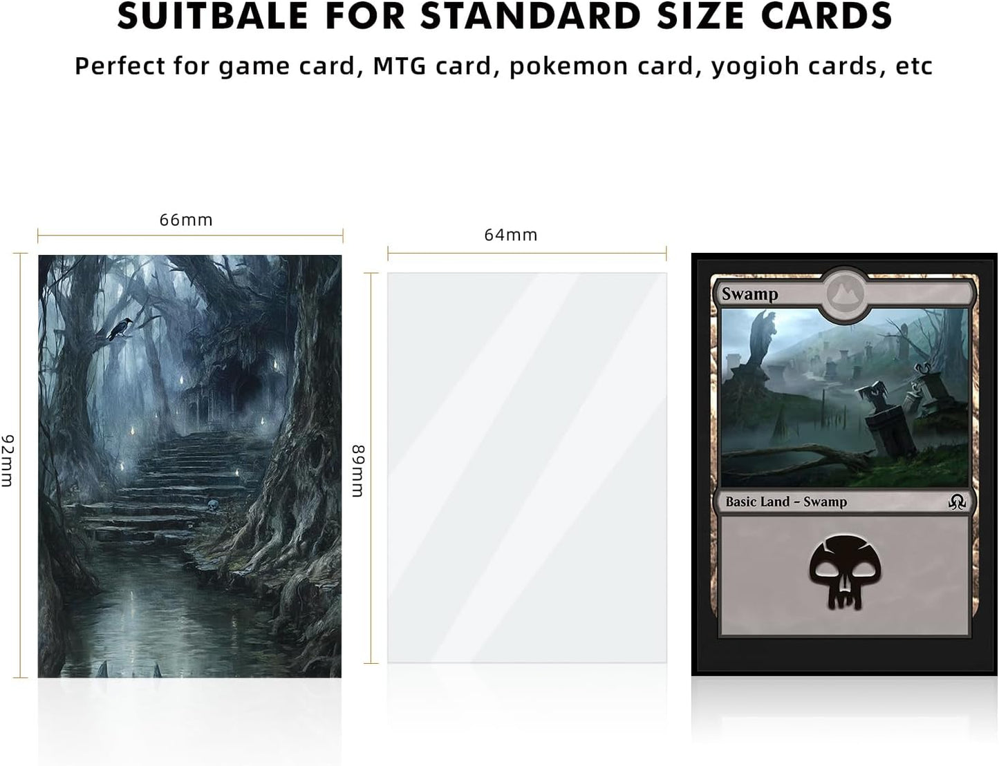 100 Card Sleeves for MTG with 100 Inner Sleeve, Textured Back Art Sleeves, Fit Standard Size Cards - Forest