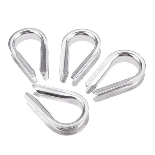 4Pcs 1/2" Wire Rope Chain Thimble for Boat Rigging Anchor Boat Terminating Splicing 316 Stainless