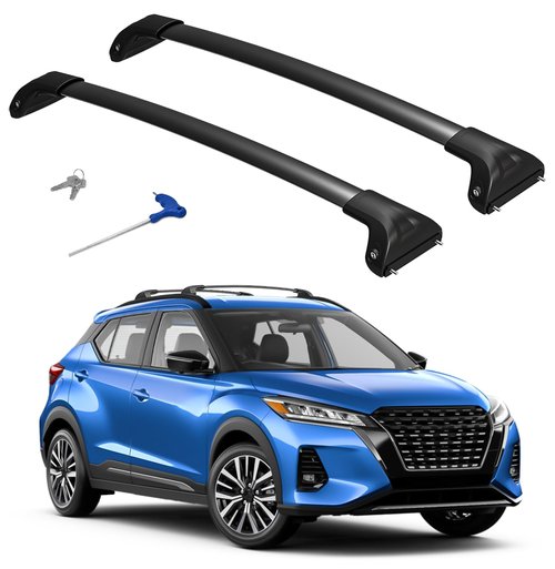 Soruci Roof Rack Cross Bars Compatible with Nissan Kicks 2017 2018 2019 2020 2021 2022 2023 2024 with Lock,Aluminum Crossbars for Rooftop Luggage Cargo Carrier Kayak Canoe Bike Snowboard