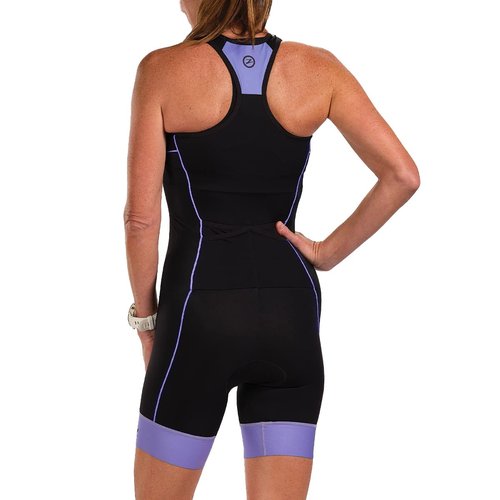 Zoot Women’s Core Tri Tank Racesuit – Sleeveless Triathlon Suit Made from Italian Primo Fabric, 3 Pockets and Bike Padding (Violet, XX-Large)