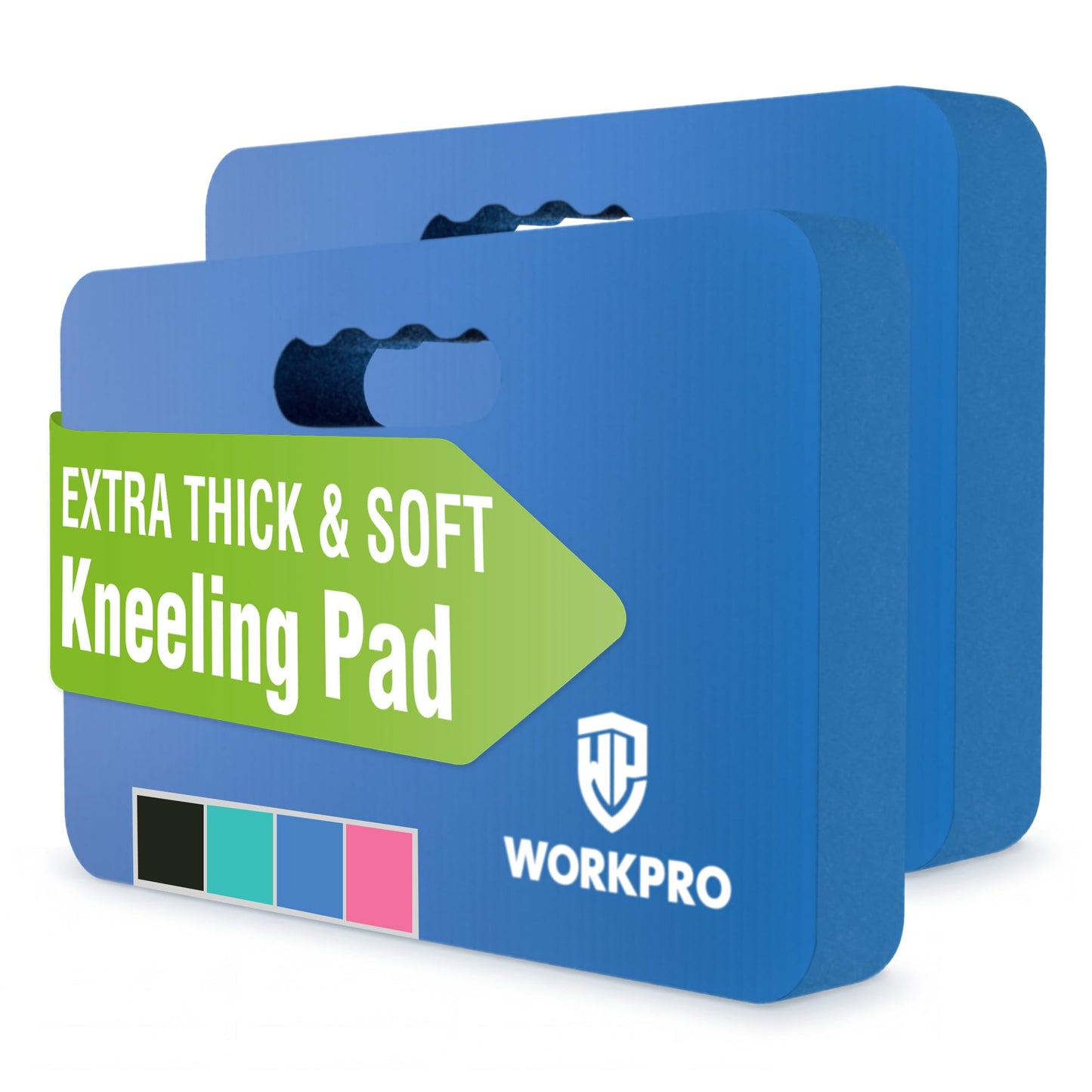 WORKPRO Extra Thick Kneeling Pad, 2-Pack, 17.5 x 11 x 1.5 in, Blue