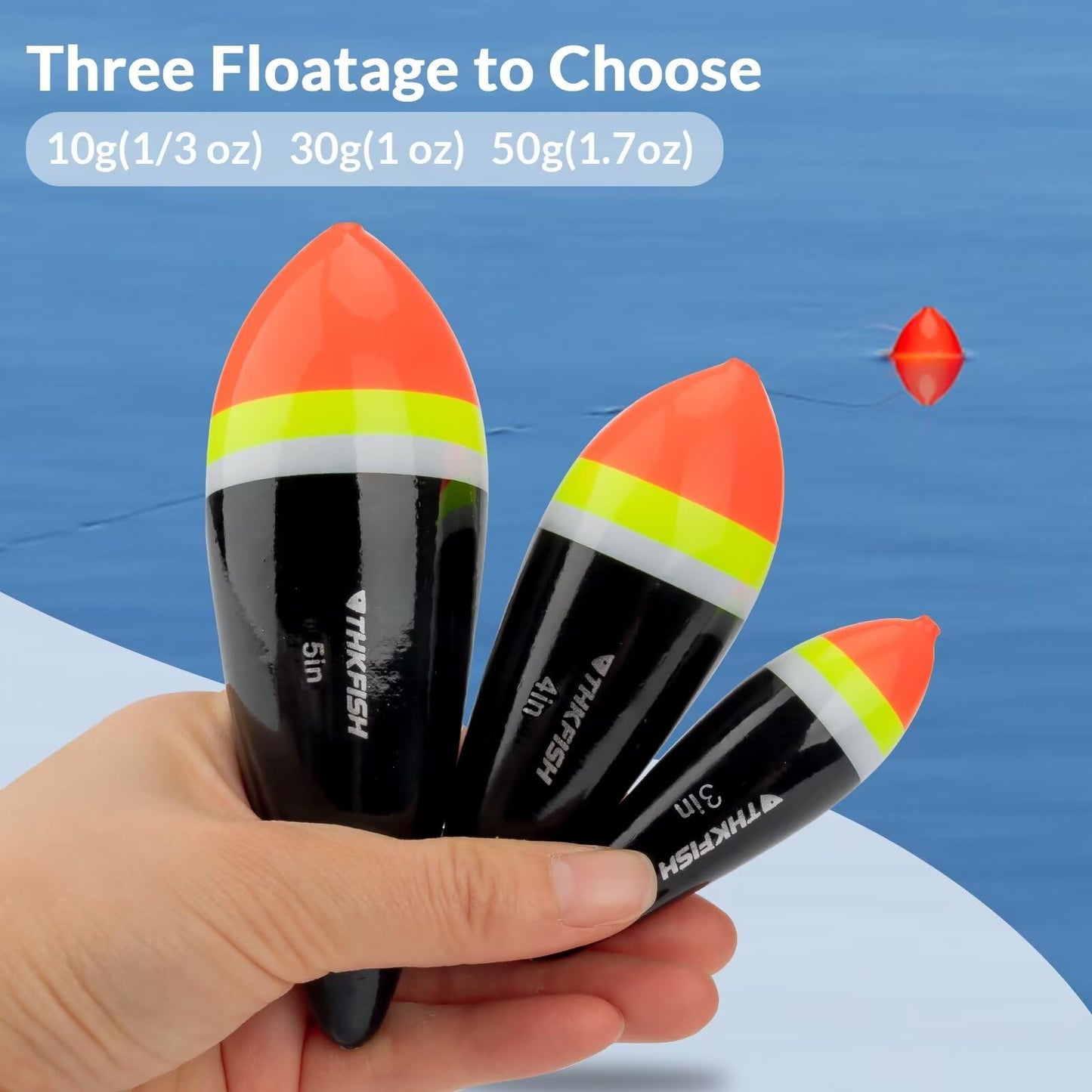THKFISH Fishing Bobbers - Slip Bobbers for Steelhead, Freshwater & Saltwater Floatage - 3/8oz
