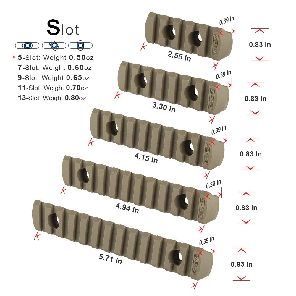 Aecktech Polymer Rail Sections,5-Slot 7-Slot 9-Slot 11-Slot 13-Slot