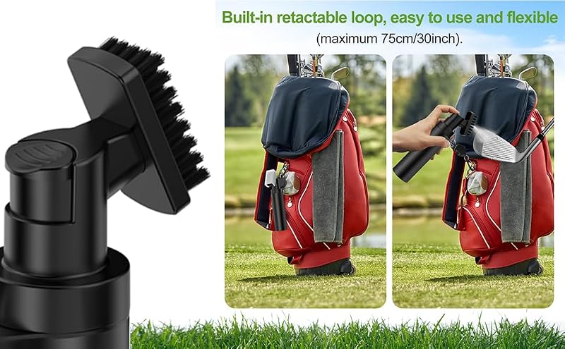 Golf Club Cleaner Brush with Pressurized Water Spray - Portable 5oz Club Cleaning Tool