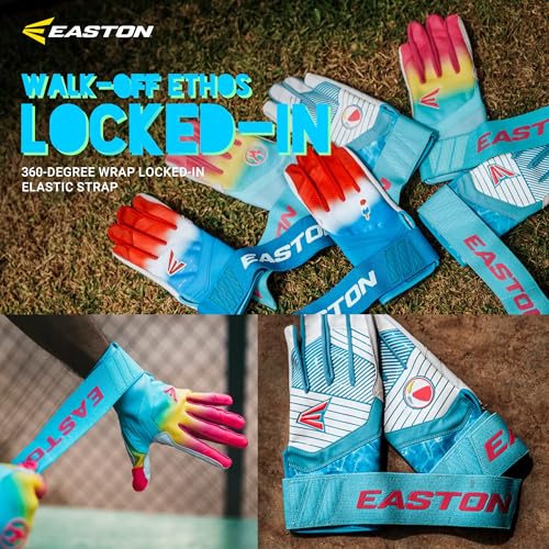 Easton Walkoff Ethos Locked-In Adult & Youth Baseball Batting Gloves - Pool Party / Medium