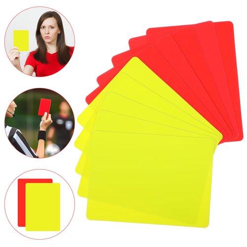 Tyqour 10Pcs Soccer Referee Card Kit Wear-Resistant Referee Card Sets Warning Red and Yellow Cards for Sports Games Soccer Volleyball Rugby Baseball All Levels of Play and Training