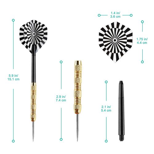 Accmor Metal Tip Darts, Steel Tip Darts, Professional Metal Darts, Darts Metal Tip Set, Metal Darts for Dartboard,18 pcs ﻿