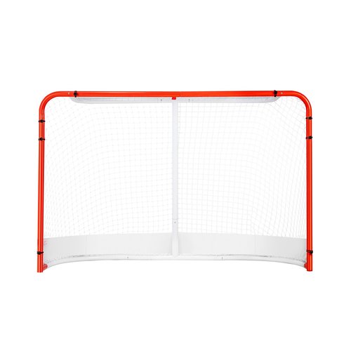 VEVOR Street Hockey Net, Indoor Outdoor Steel Hockey Goal, Official Regulation Pro Hockey Training Goal Set, Portable Hockey Goal with Net, Easy Assemble, 72" x 48", White/Red