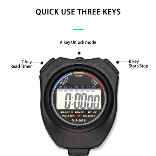 Sports Watch - Fitness Tracking Watch | Waterproof Time Counting Watch | Sports Stop Watchh | Large Display Design Home Timer Date Display Clock with No Noise for Athletes, Yoga, Gym, Home Baking