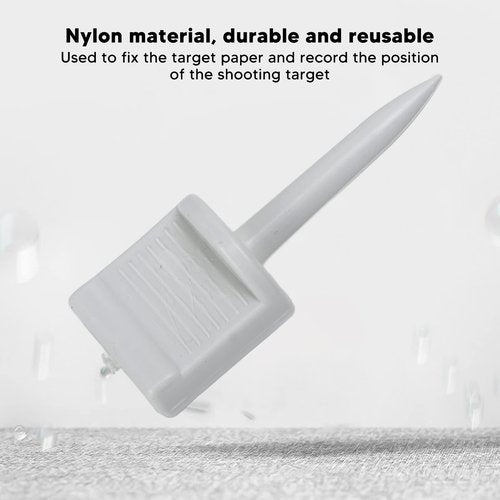 SUNGOOYUE 30pcs Nylon Archery Target Nails for Paper, EVA Foam or Straw Target, Reusable Pins Target Nails (White)
