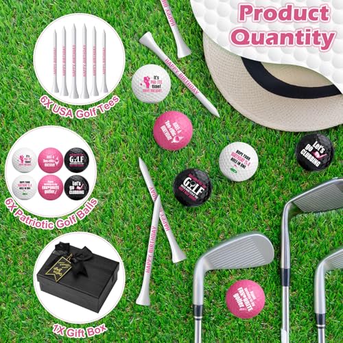Female Birthday Themed Golf Ball Gift Set with Tee - Funny Golf Accessories