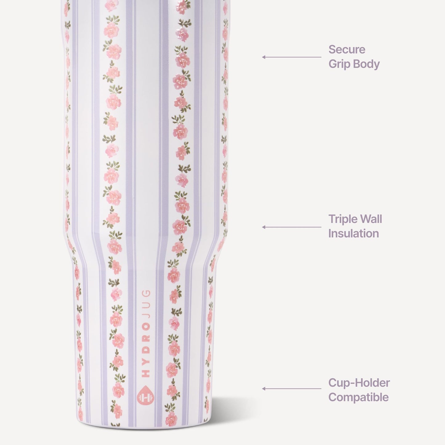 HydroJug Sport 40 oz Insulated Stainless Steel Water Bottle, Primrose