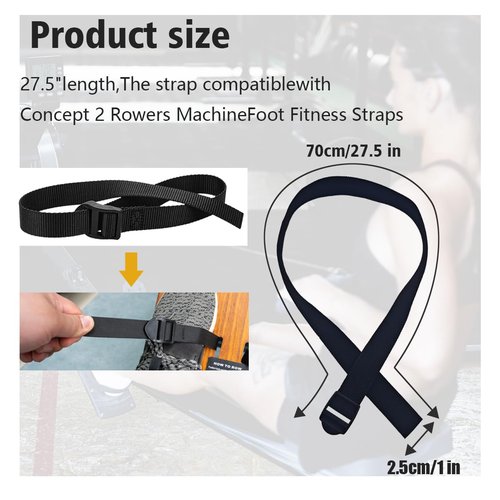 Ultimate Concept 2 Rower Accessories: Rowing Machine Foot Straps and Bike Pedal Straps, Multifunctional Adjustable Nylon Belt for Foot Strap Replacement, Enhanced Performance - 2 Pack