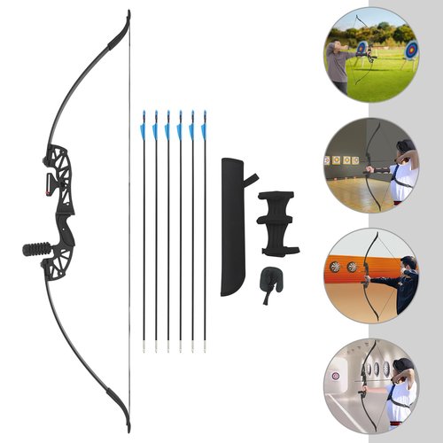 Archery B ow for Adult Beginner, 40lbs Right-Handed B ow Recurve B ow Kit Bow and Arrow Kit with Finger Guard Black