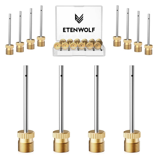 ETENWOLF 12 Pack Brass Ball Pump Needles, No Break Heavy Duty Needles