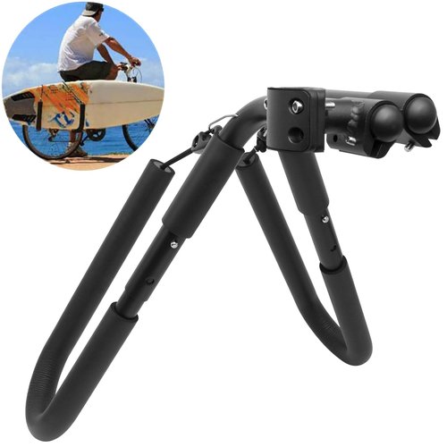 Surfboard Bike Rack, Adjustable Bike Surfboard Carrier Bracket, Compatible with Short Boards, Boogie Boards, Snowboards
