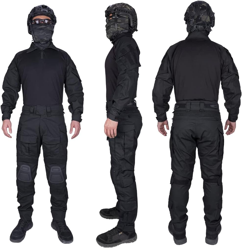 IDOGEAR Men G3 Combat Uniforms Set with Knee & Elbow Pads Camouflage Clothing