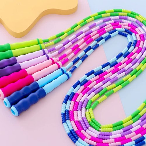 Jump Rope, Adjustable Length Tangle-Free Segmented Soft Beaded Skipping Rope, Fitness Jump Rope for Kids, Man, and Women