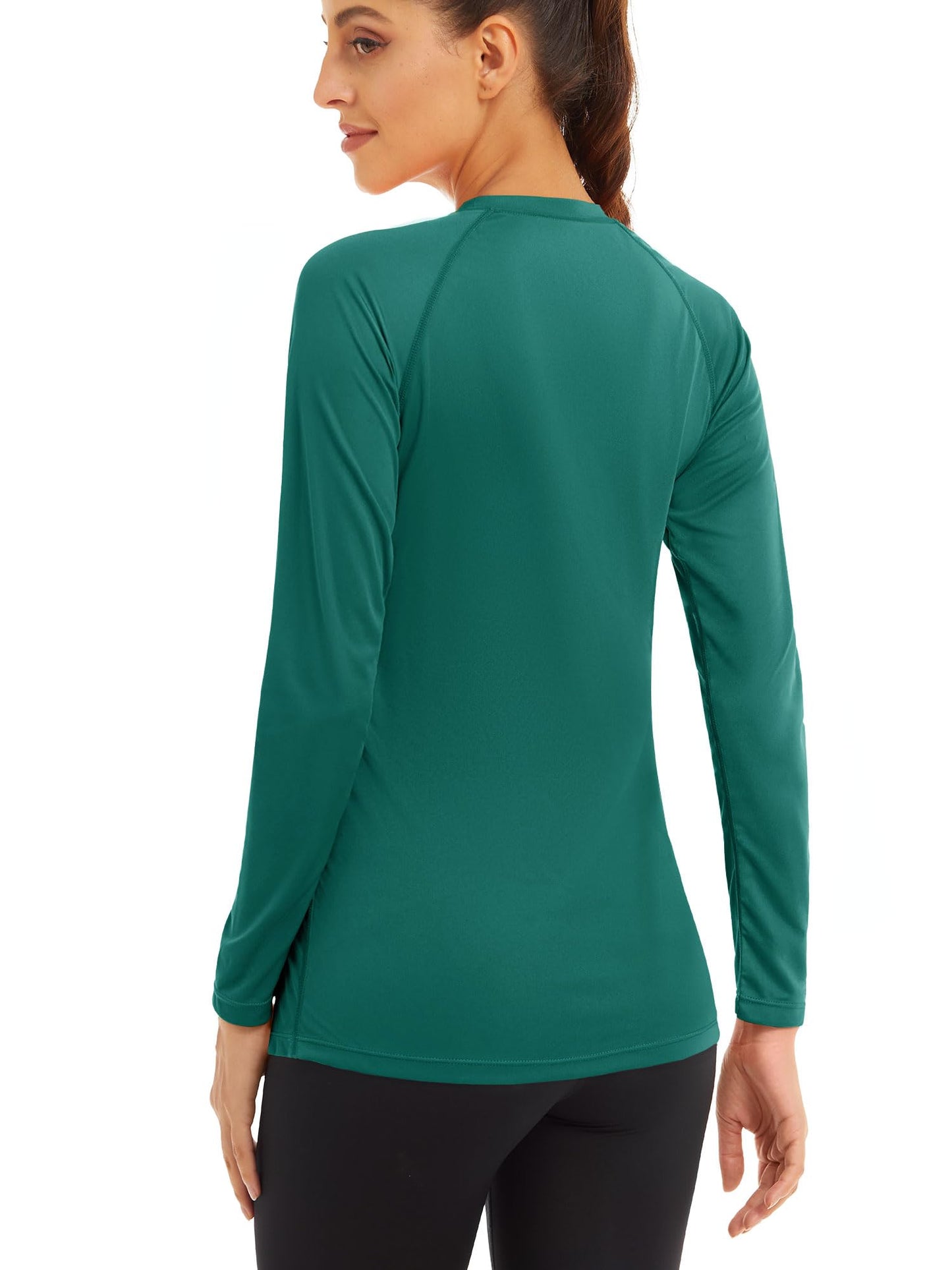 MAGCOMSEN Sweatshirts for Women Running Shirts for Women UV Shirts for Women Workout Shirts Fishing Shirts Womens Long Sleeve Shirts Athletic Shirts Women Jade Green