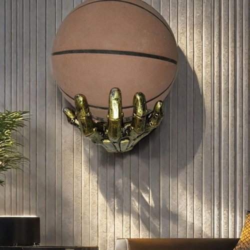 Mechanical Hand Wall Mounted Basketball Holder,Punk Style Garage Ball Storage Rack,Basketball and Soccer Wall Decor Space-Saving Display Stand for Room and Garage,Crafts, Wall Decor, Shelving