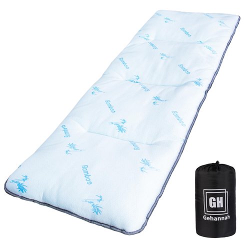Gehannah Sleeping cot Pads for Camping - Soft Comfortable Foldable Cot Mattress for Adults, Lightweight Sleeping Mat for Outdoor & Indoor, Picnic, Hiking, Backpacking (Light Blue)