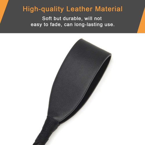 Coolrunner Riding Crop for Horse, 18 Inch Horse Whip with PU Leather Equestrianism Horse Crop Double Slapper Horse Whip Black Crops for Horses (Black)