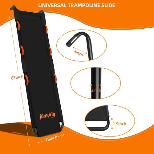 jumpfly Trampoline Slide Ladder Universal Trampoline Ladder with Handles Strong Tear Resistant Fabric Trampoline Accessories for Kids Toddler Climb Up & Slide Down, Orange