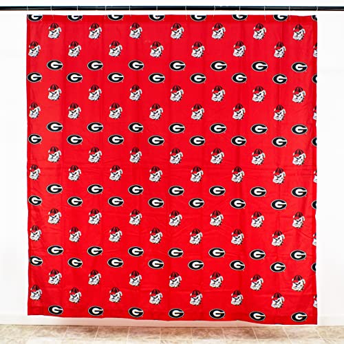 Georgia Bulldogs Shower Curtain Cover - Bright and Colorful 70 x 72 Inches with Buttonholes
