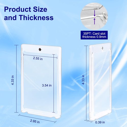 Magnetic Card Holder for Trading Cards - 10 Pack, 35pt One Touch Card Protectors Hard Plastic, Clear Card Sleeves Display Case for Game, Baseball Sports Cards