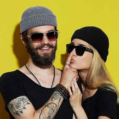 SATINIOR Trawler Beanie Watch Hat Roll-up Edge Skullcap Fisherman Beanie for Women Men
