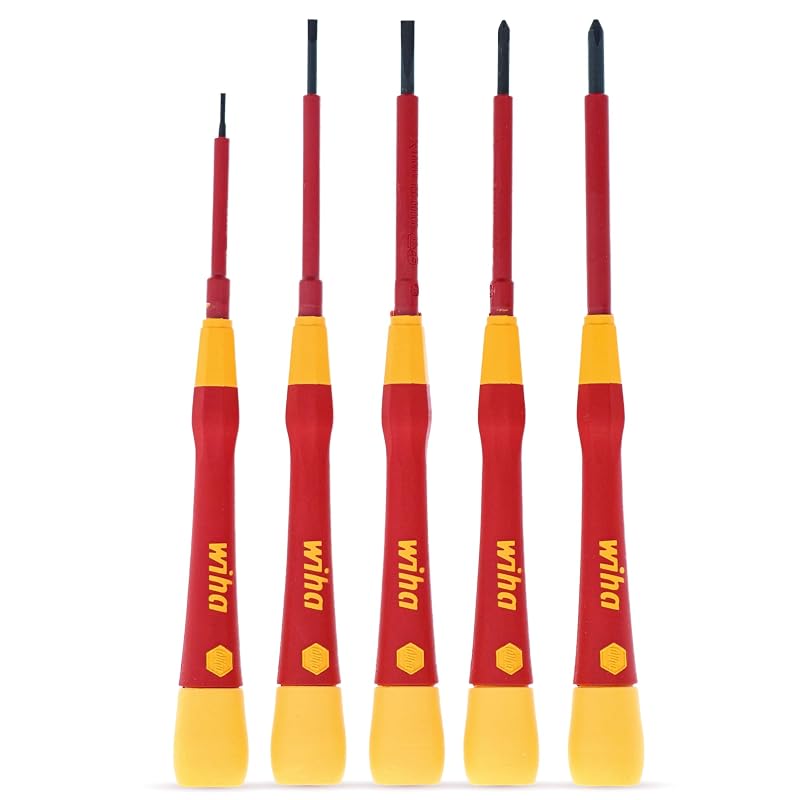 Wiha PicoFinish Insulated Precision Screwdriver Set - Slotted & Phillips, 5-Piece (Variation: Slotted & Phillips PicoFinish Set)