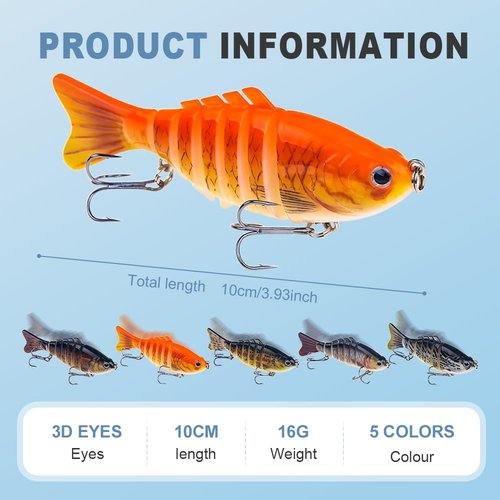 Robotic Fishing Lure, 2025 New Swimming Bait for Freshwater & Saltwater, 3D Swimming Bait Fishings Gear for Beginners, Amateurs and Professionals (All)
