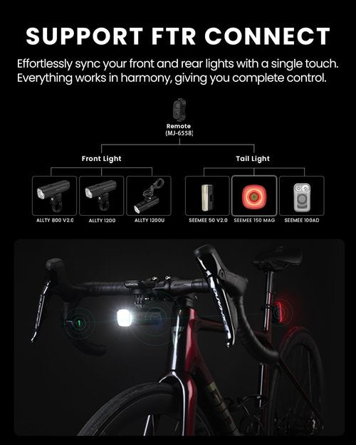 Magicshine Magnetic Bike Lights Front and Back, USB-C Rechargeable 1 Hrs Fast Charging,Daytime White Light and Night Red Light, IPX6 Waterproof Bike Lights for Night Riding(SEEMEE 150 MAG 2 Pack)
