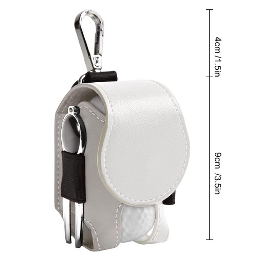 EDSG Personalized Golf Ball Bag Leather Golf Ball & Tee Holder with Belt Clip Personalized Gifts for Men Women Golfers Fathers Day Birthday Personalized Gift for Dad Grandpa Uncle (Pink)