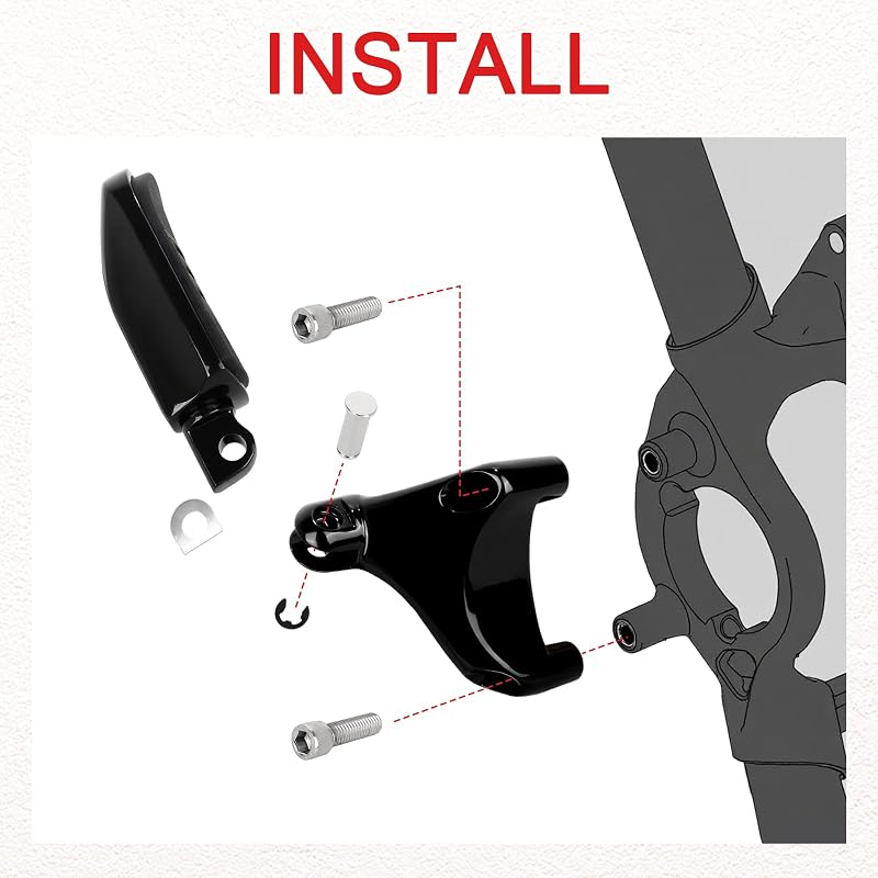 Passenger Foot Pegs for Sportster XL 2014-2022 Black Streamliner Style – WOWTK