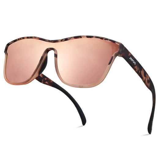 Jefoo Running Sunglasses for Women Men Polarized Retro Shades Trendy 80s Mirrored Shield UV400 Protection Tangle Free