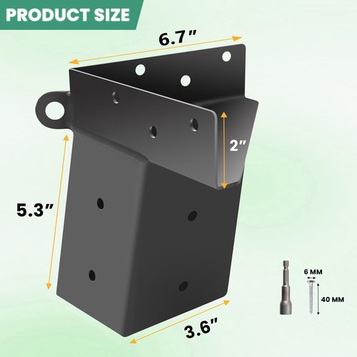 Deer Stand Brackets 4"x 4", Elevator Brackets 4Pcs , Deer Blind Bracket, for Outdoor Hunting Platform, Elevated Deer Blinds Bracket, Shooting Shacks, Tree Houses and Observation Decks