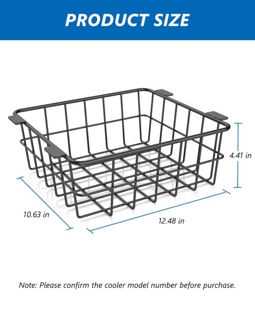 Cooler Basket for Ninja FrostVault 50qt Hard Cooler & 45qt/65qt Wheeled Cooler - Heavy-Duty Organizer Rack for Storage, Dry-Goods Basket for Perfect for Camping Trips or Outdoor Parties, Black