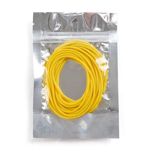 easytooly Yellow Solid Core Pole Elastic Diameter 2.4mm Fishing Lines Latex Tube Retention Rope Fishing Tackles(3 Meter)