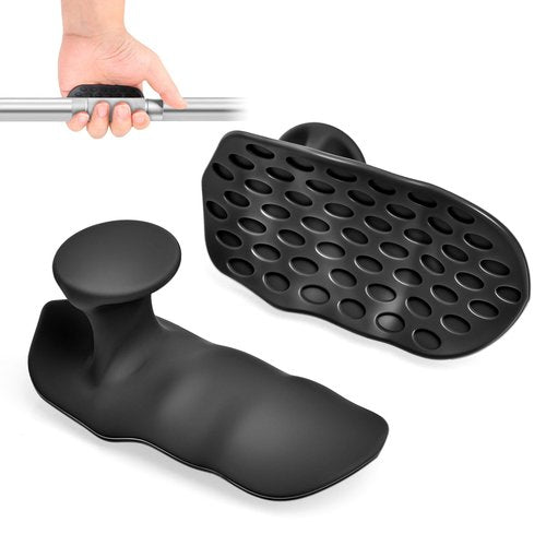 Anti Slip Workout Grips Fingerless Gym Gloves, Black Rubber Weight Lifting Grips for Men Women, Hand Palm Protection Grips for Training and Exercise, Deadlift