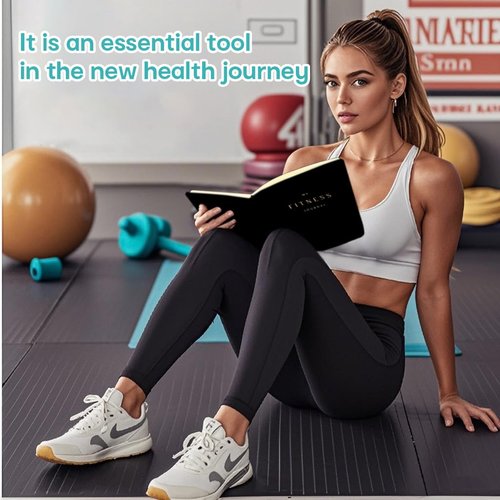And Per Se Fitness Journal for Women & Men, Workout Log Book Planner with Daily Diet & Gym Exercise, Trainning Trackers- Undated, A5 Size, Hardcover(Black)