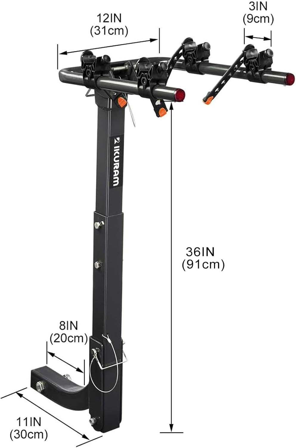 2 Bike Rack Hitch Mount, 200 lbs Electric Bicycle Carrier Rack Platform Style for Cars Trucks SUVs Minivans, fits MTB Gravel Road Bike with Up to 5-inch Fat Tire Carrier Rack - 2" Hitch Receiver