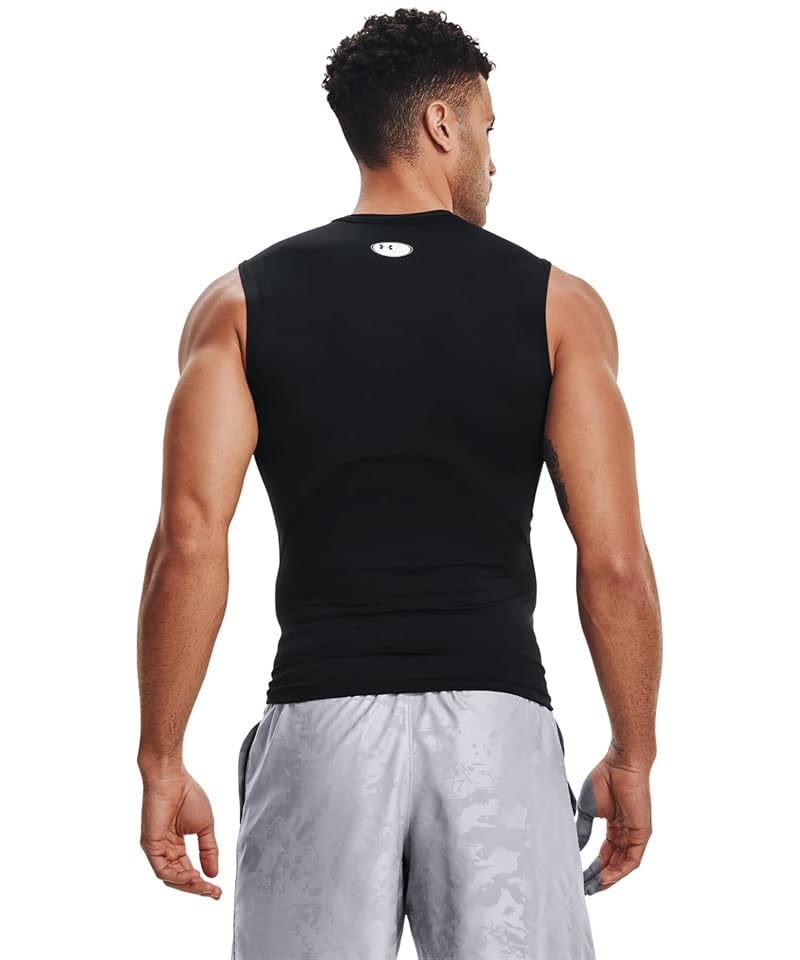 Under Armour HeatGear Armour Sleeveless Compression T‑Shirt - Black/White XL