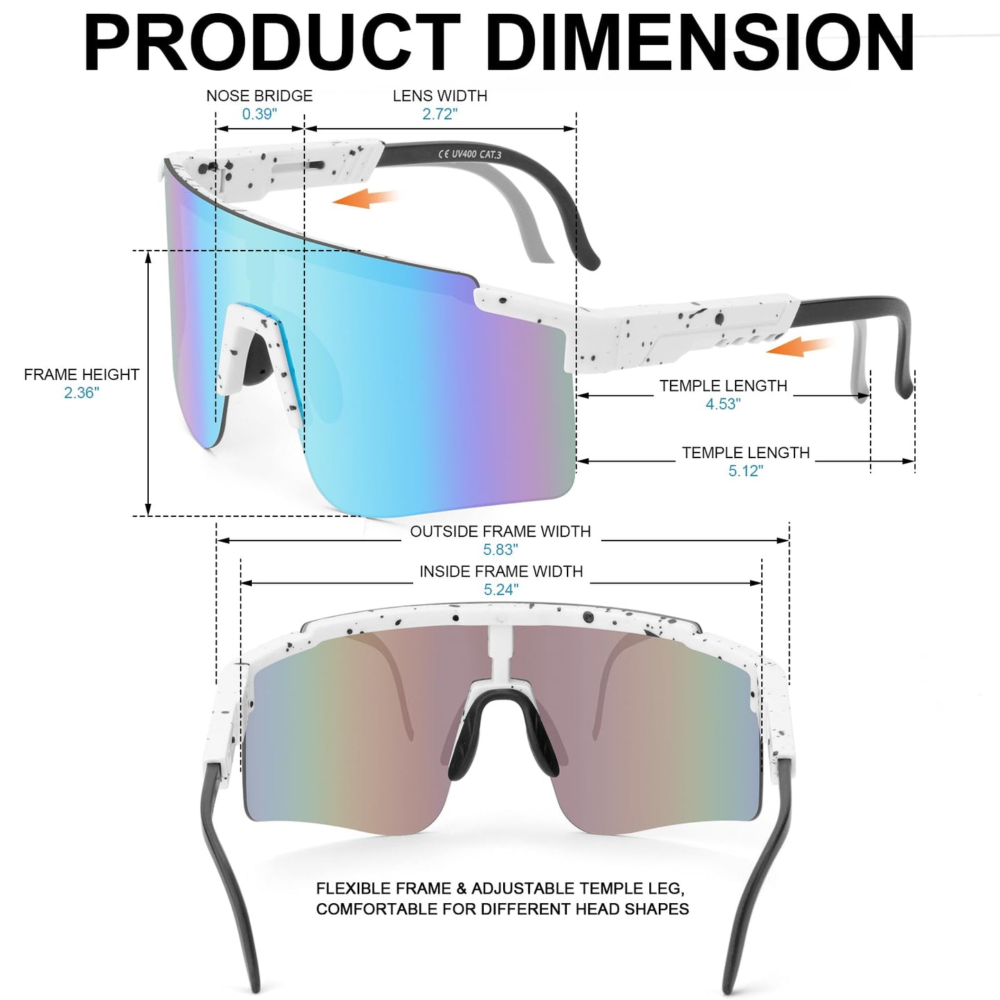 ROIBEAO Professional Cycling Glasses for Men Women, Sports Sunglasses UV Protection for Baseball Cycling Running Driving Fishing Glof, Mountain Bike Sunglasses Youth Adults for Outdoor Sports