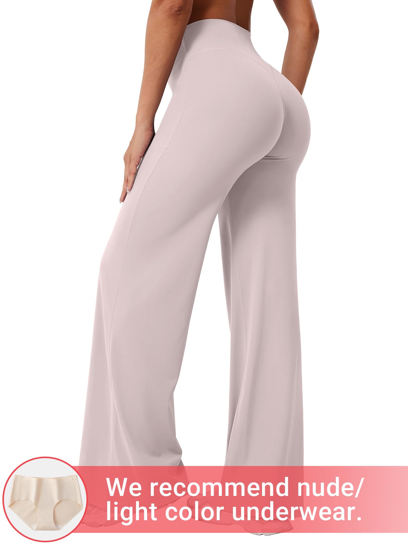 YEOREO Workout Leggings Womens No Front Seam Straight Leggings 31.5" High Waist Buttery Eddiy Gym Yoga Pants Dusty Pink L